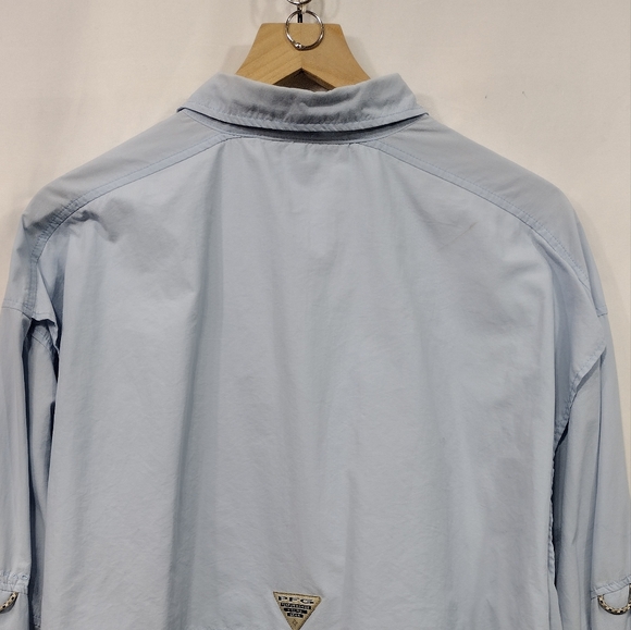 Columbia PFG Bahama II Long Sleeve Shirt Mens XL Blue Hiking Fishing Retro 90s - Picture 9 of 11